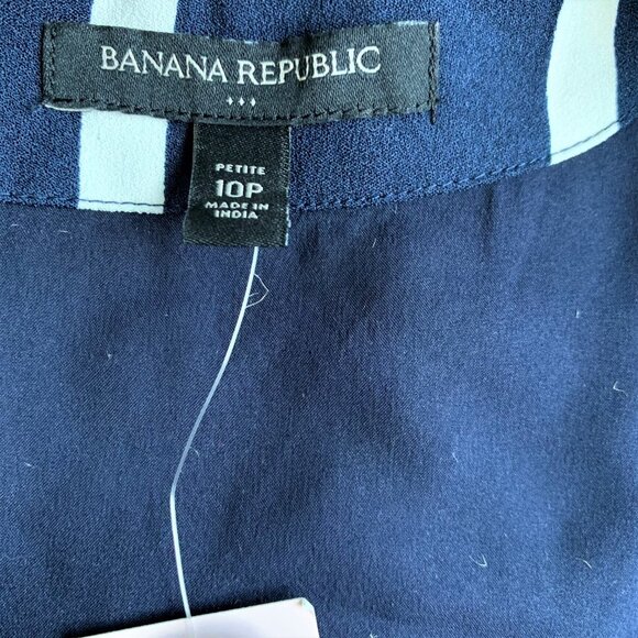 NWT Banana Republic Dress Sleeveless Navy White Stripes Nautical Petite … - Picture 9 of 12